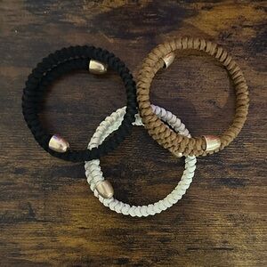 Set Plunder Eva Braided Bracelet - Black, Brown, Cream